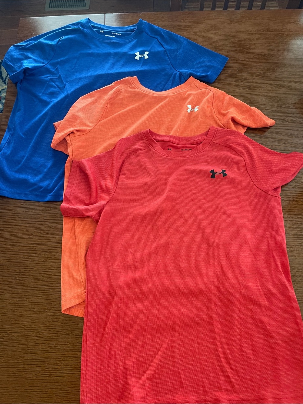 Under Armour Kids Short Sleeve Performance Tees - Blue, Orange, Red